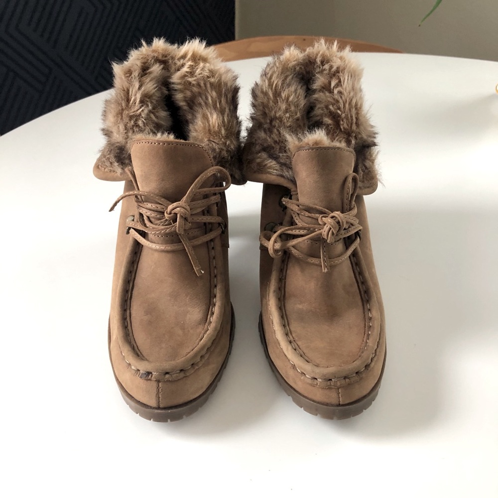 Audrey Brooke 3” Brown Heeled Booties SZ 7.5